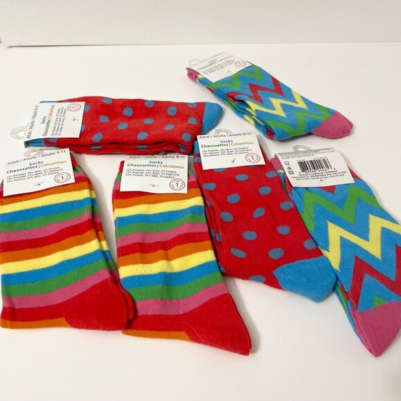 Colourful Adult Socks 6 Pairs Size 9 - 11 - Picture 1 of 16